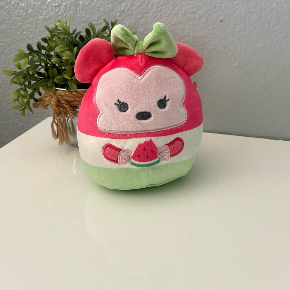Disney Pink Green Watermelon Minnie Plush